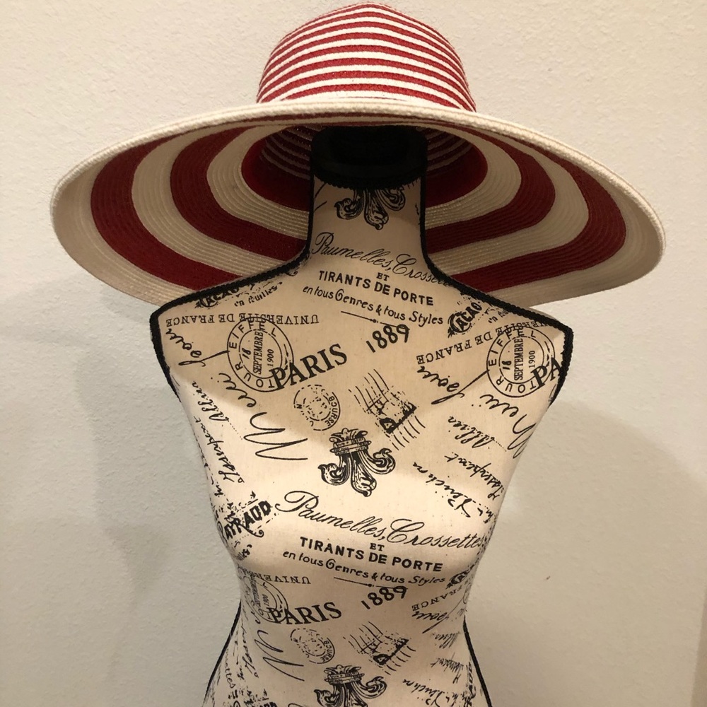 Sun “N” Sand Red And White Stripe Hat View 2
